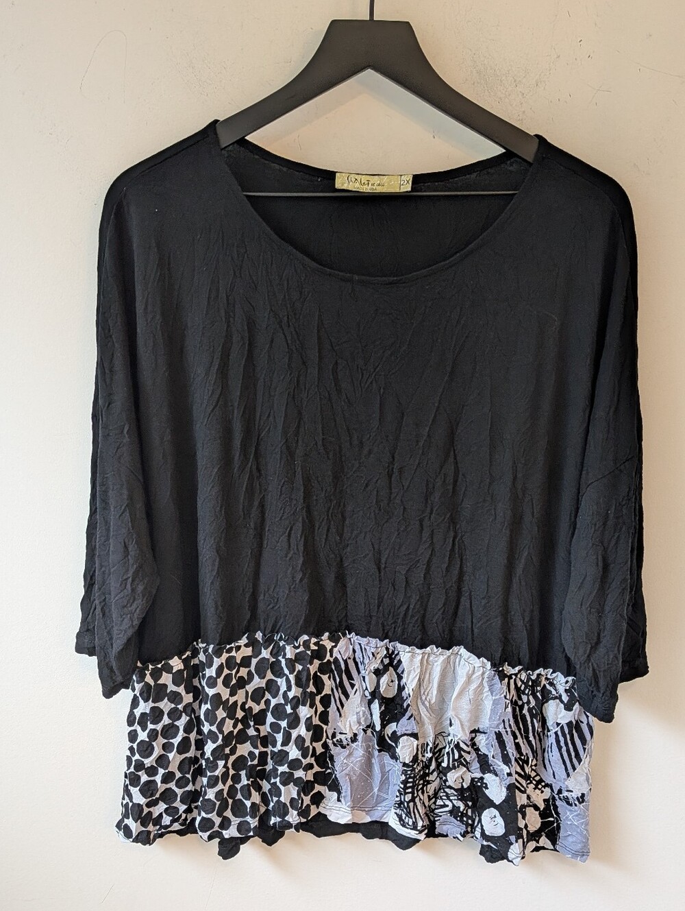 Chalet Et Ceci Women's Art to Wear Artsy Lagenlook Bamboo Shirt 2X